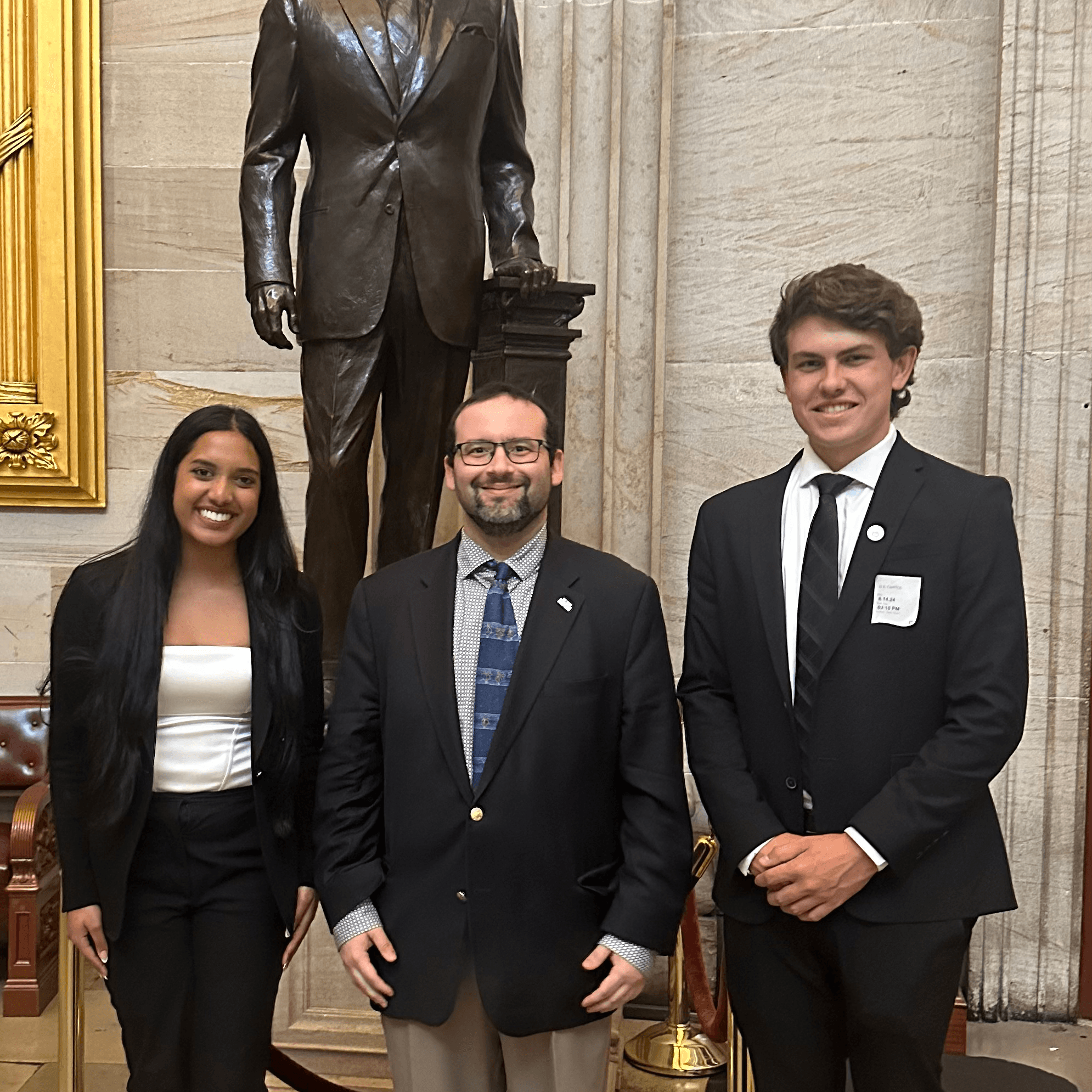 Thank you to Jake Silverman, head of Congresswoman Nikema William's voting rights team, for giving USHSVP a private tour of the Capitol. USHSVP was fortunate to receive an exclusive visit to the Speaker of the House balcony–overlooking the President’s Inauguration Balcony.