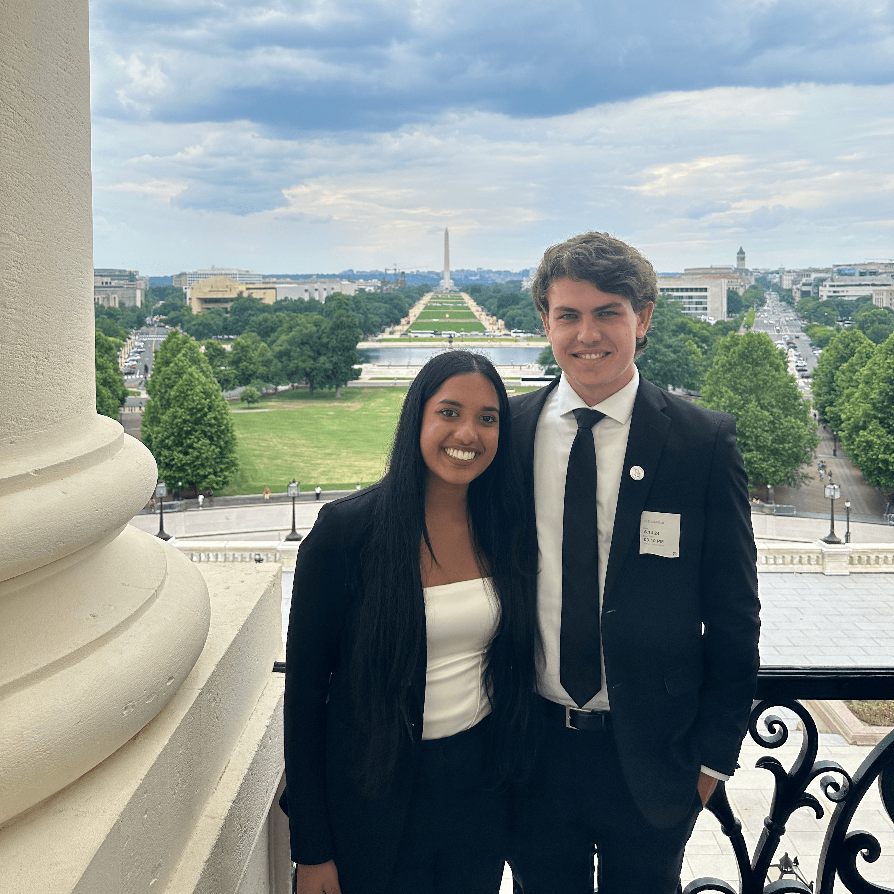 Thank you to Jake Silverman, head of Congresswoman Nikema William's voting rights team, for giving USHSVP a private tour of the Capitol. USHSVP was fortunate to receive an exclusive visit to the Speaker of the House balcony–overlooking the President’s Inauguration Balcony.