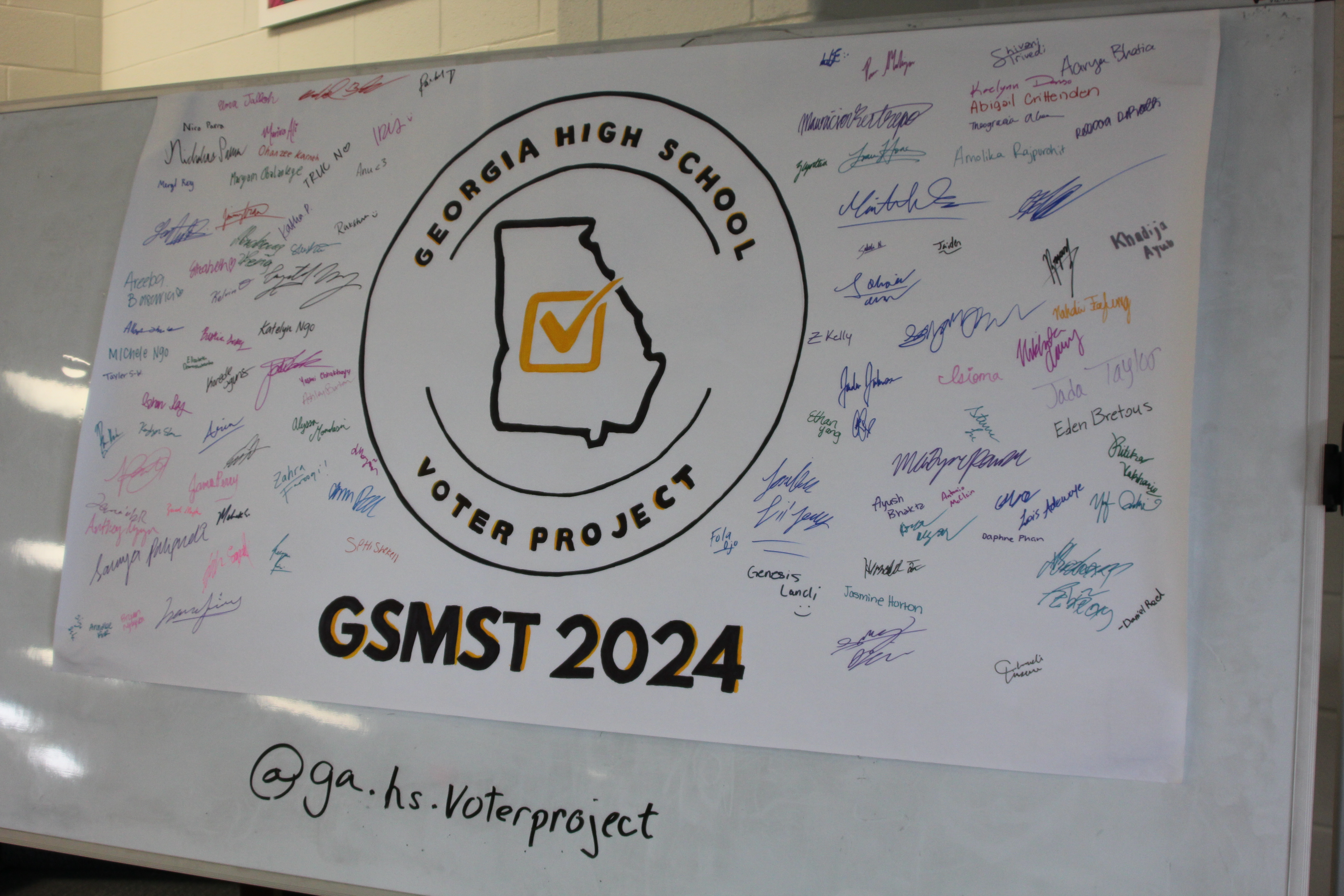 Example banner signed at GSMST voter drive