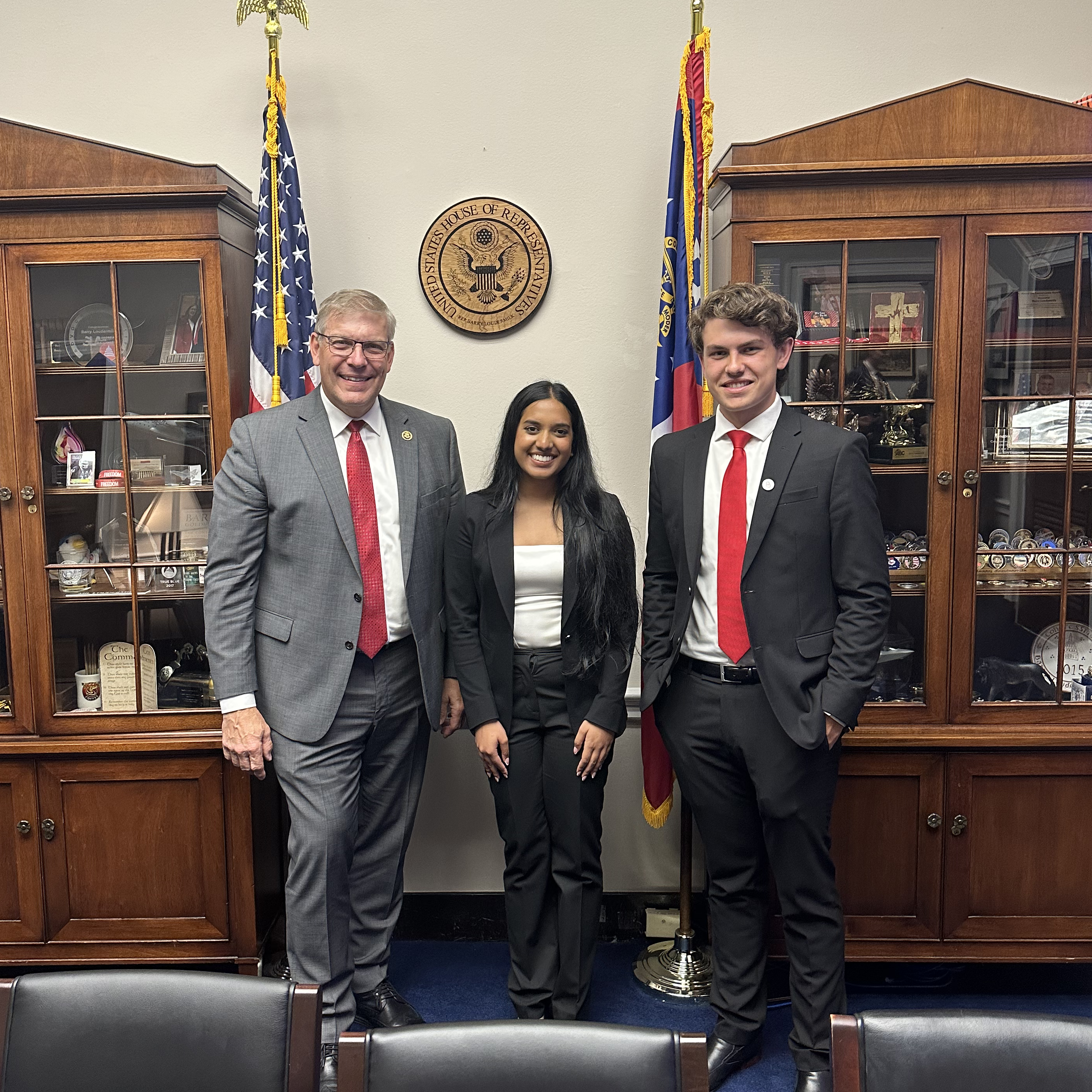 GHSVP with Congressman Loudermilk (GA-11) on Capitol Hill discussing the importance of political empowerment of the youth.